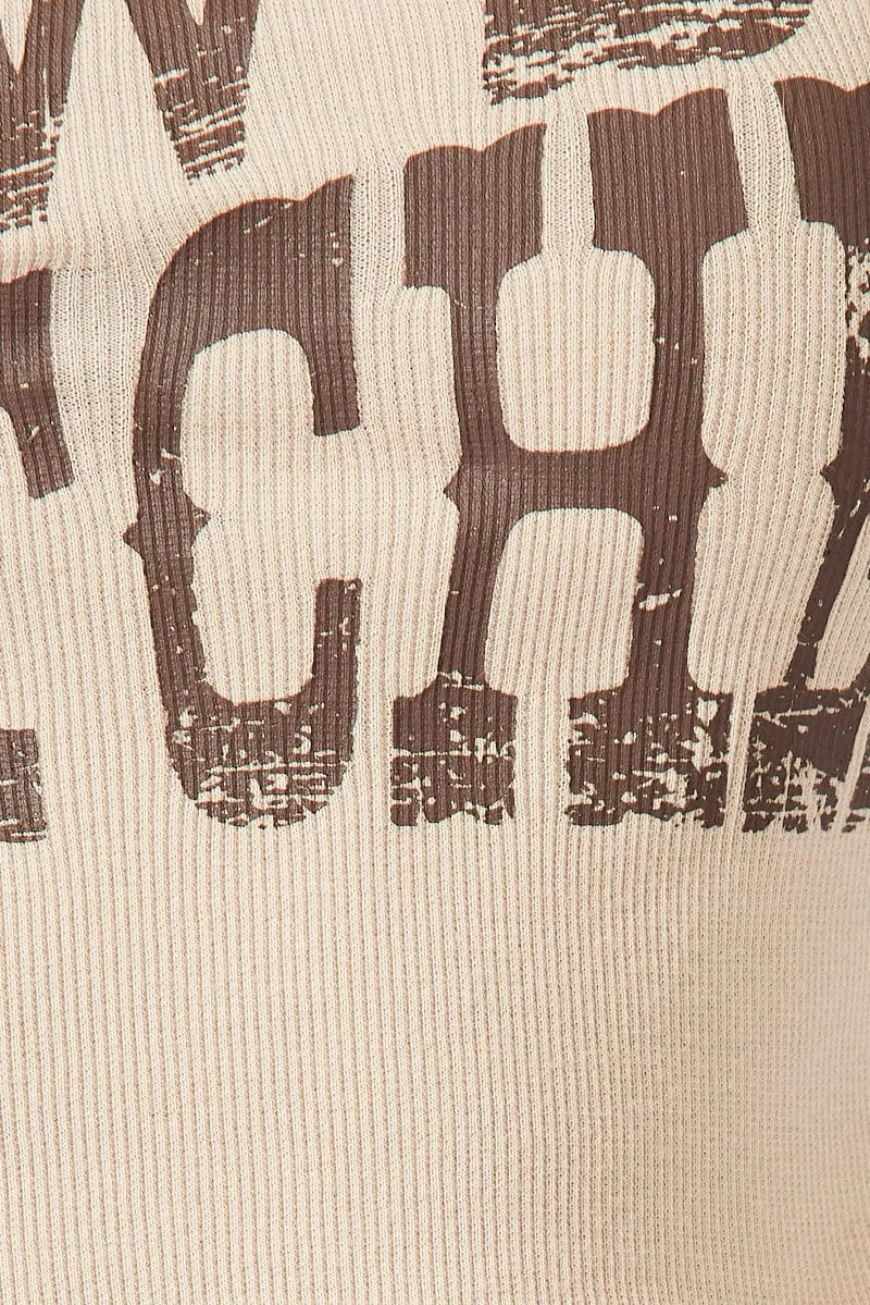 Beige Western Halloween Howdy Witches Graphic Baby Tee