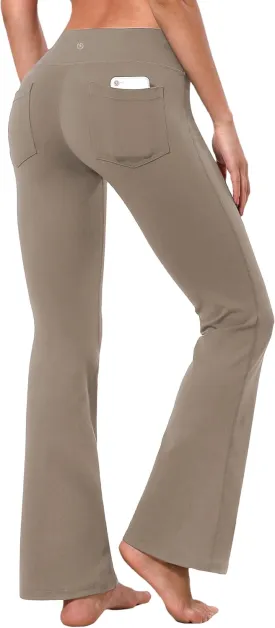 BUBBLELIME 29"/31"/33"/35" 3 Styles Women's Bootcut Yoga Pants Basic/Back Pockets High Waist Workout Tummy Control Flare