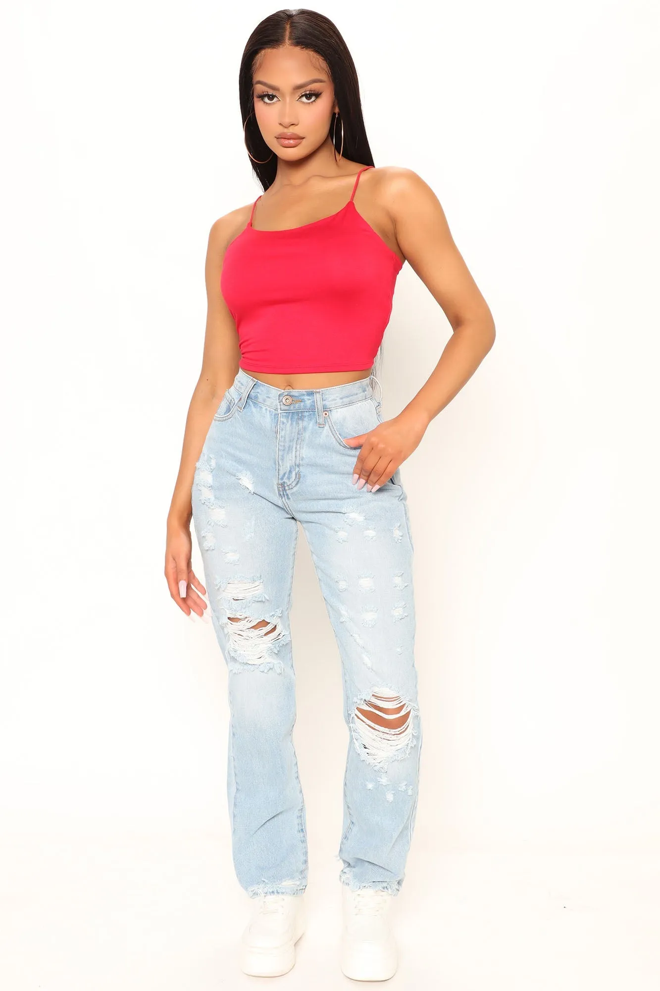 Courtney Crop Cami - Red
