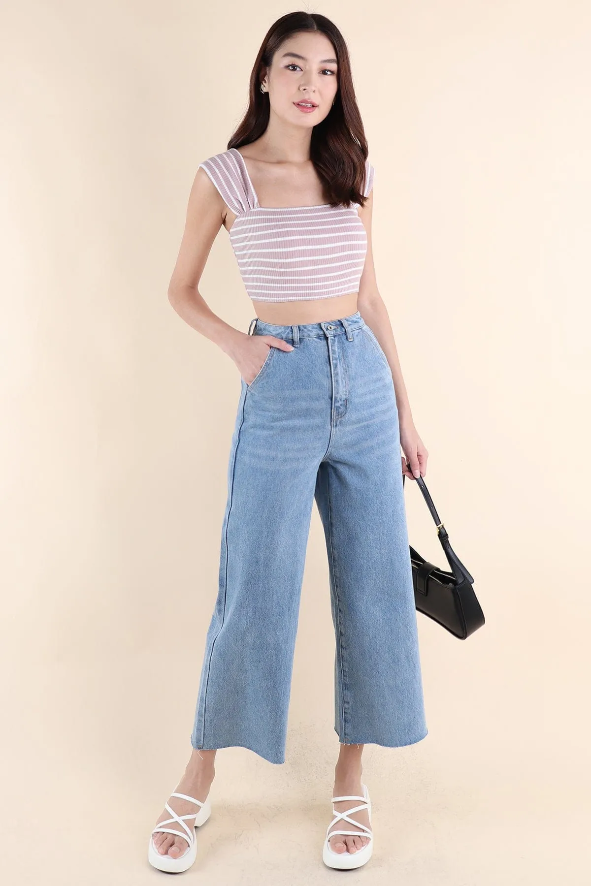 GABE STRIPES CROP TOP IN PINK