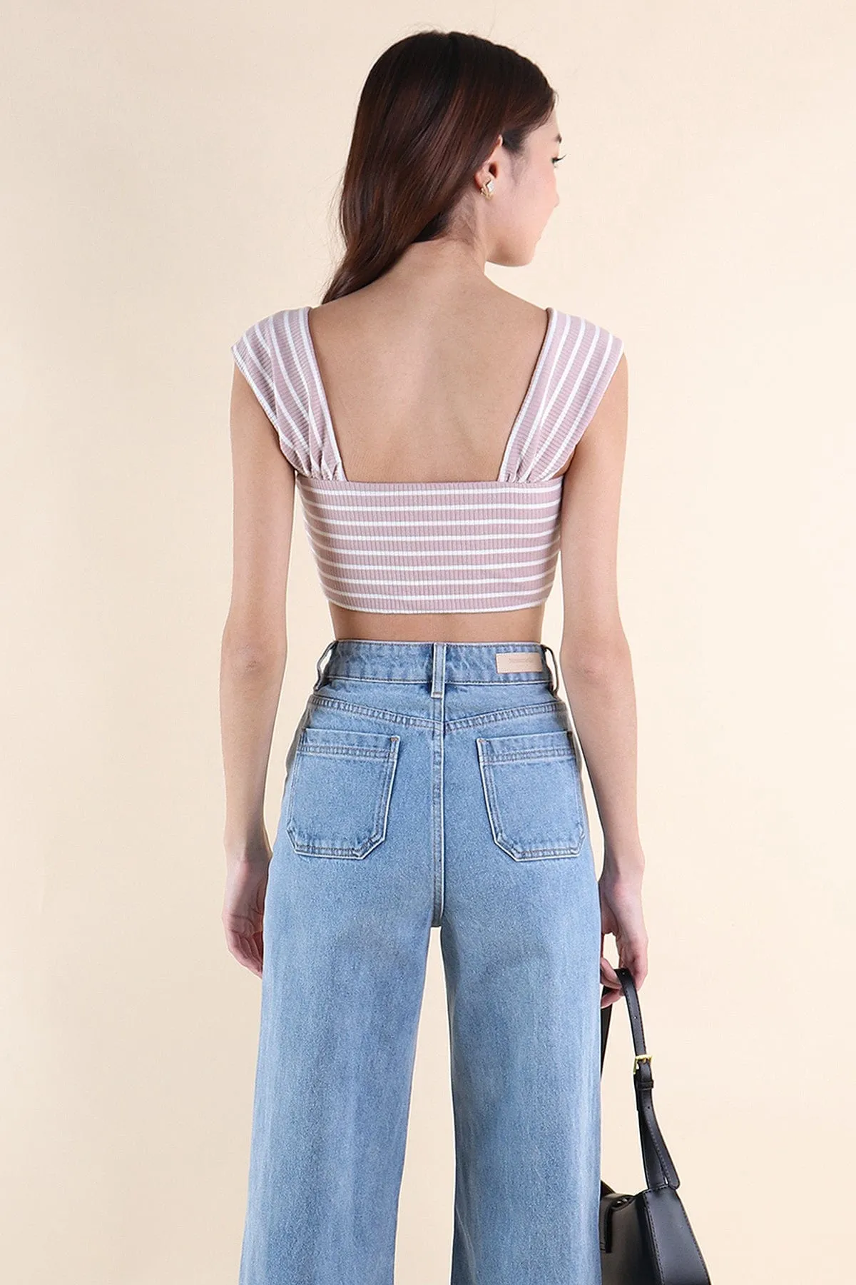 GABE STRIPES CROP TOP IN PINK