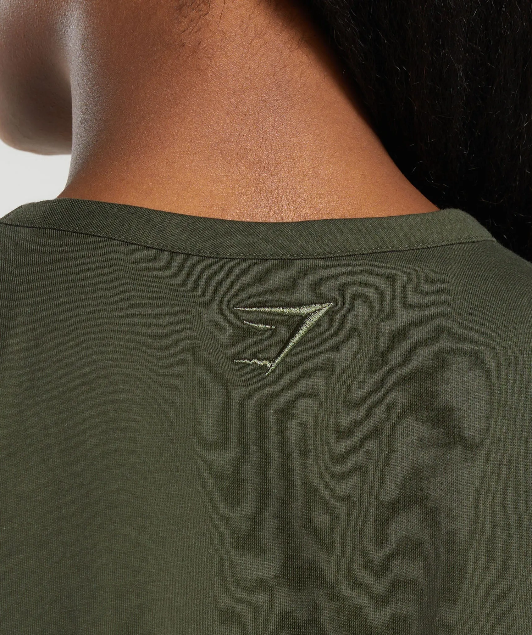 Gymshark Block Crop Top - Winter Olive