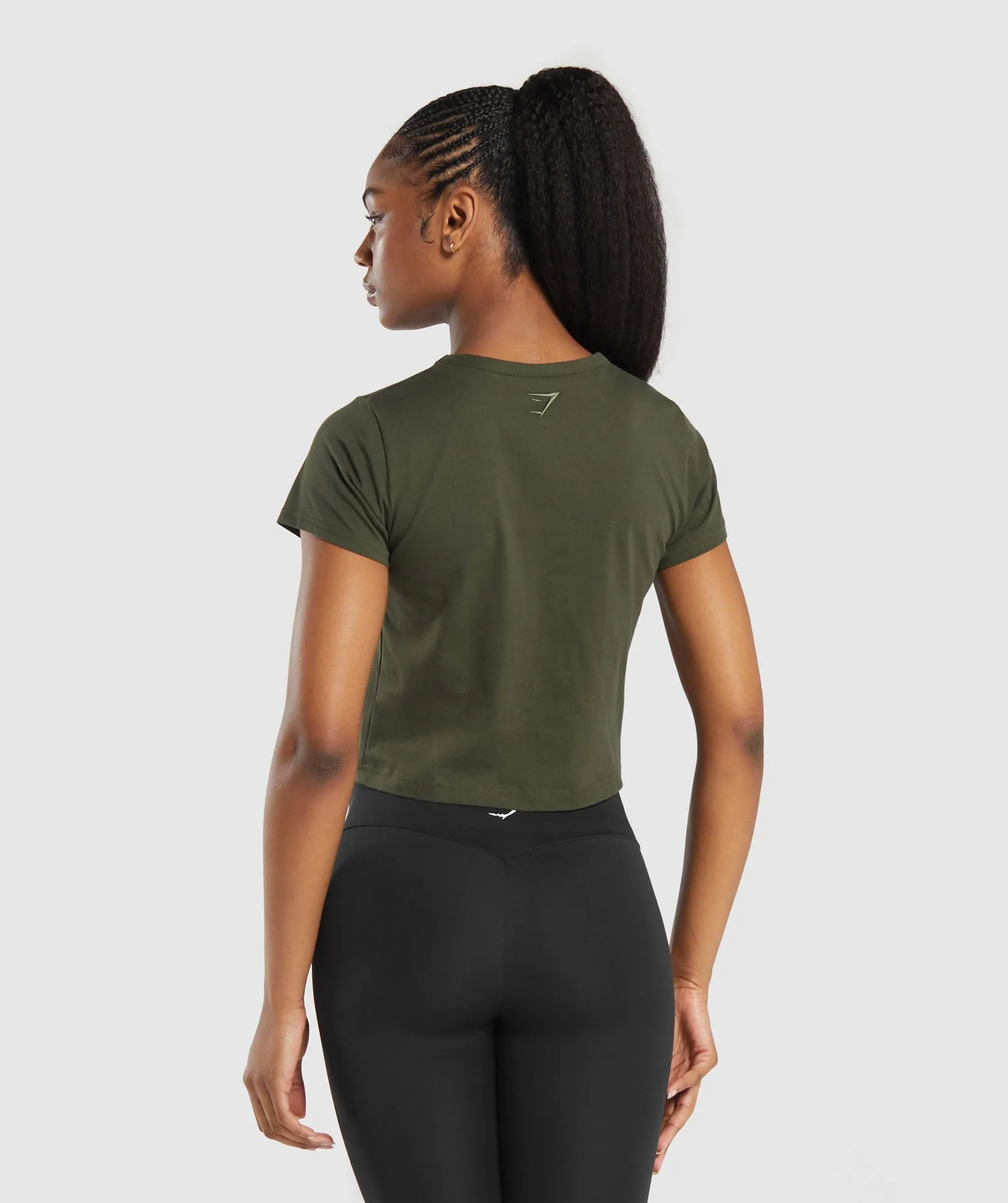 Gymshark Block Crop Top - Winter Olive