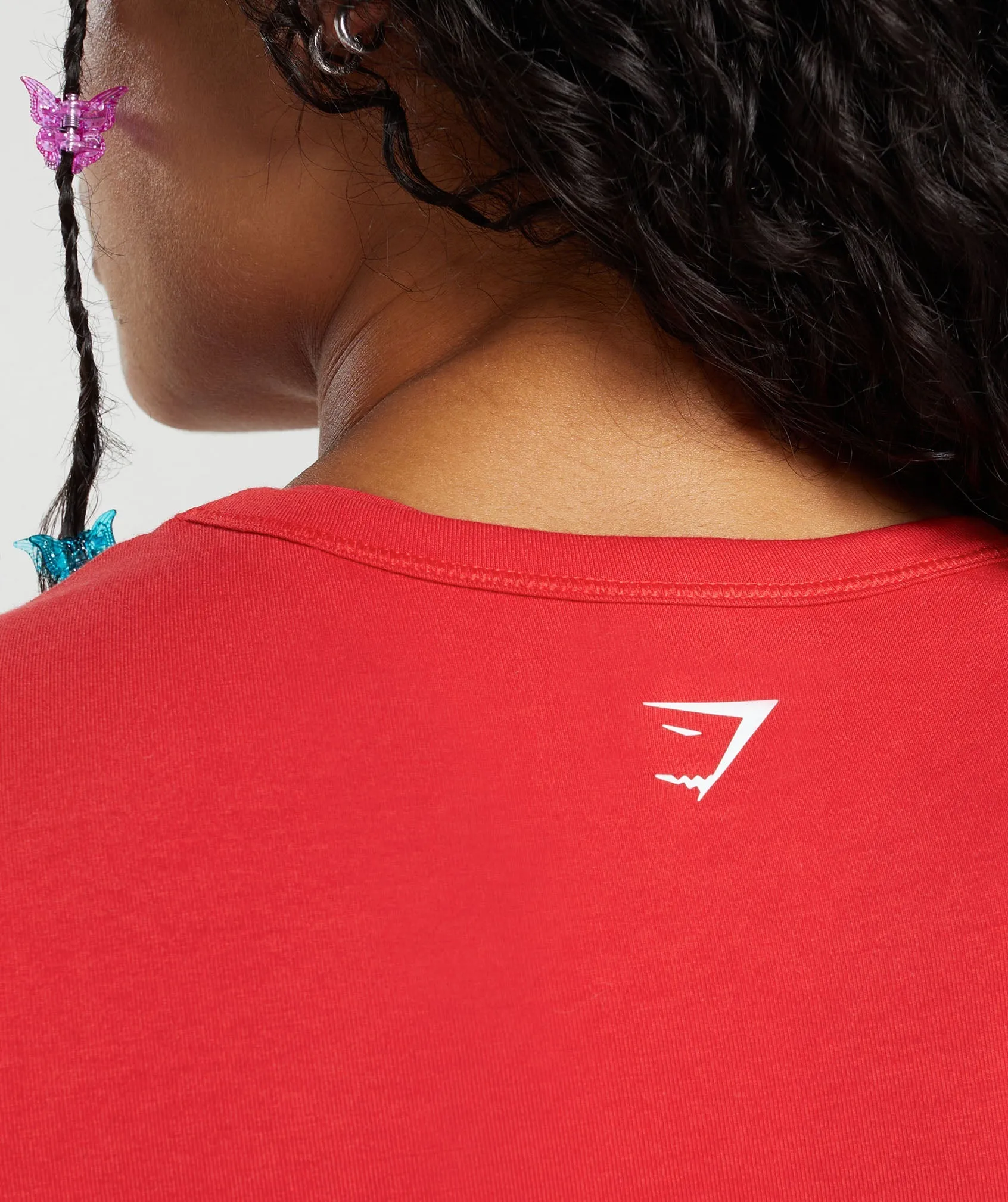Gymshark Cotton Graphic Crop Top - Jamz Red