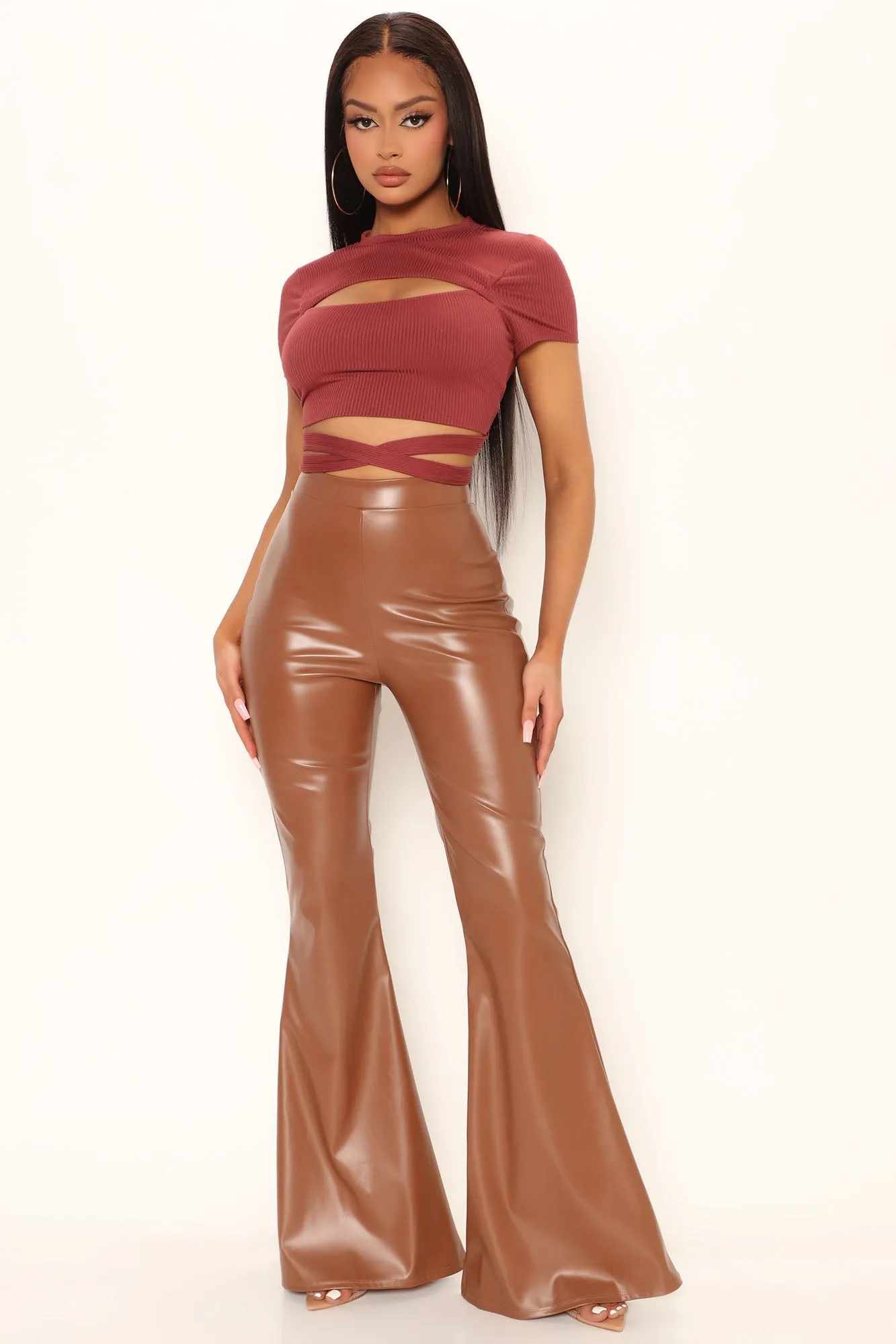 Handle The Truth Cut Out Top - Brick Red