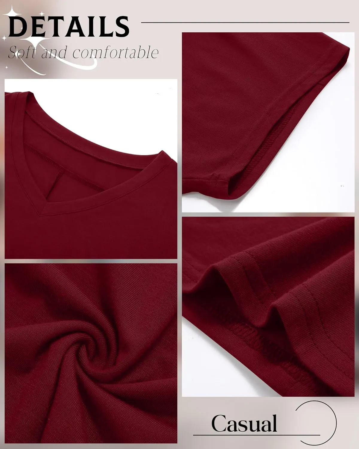 Huukeay 3 Pack Oversized T Shirts for Women Short Sleeve Crop Tops V Neck Irregular Hem Baggy Cropped Tees