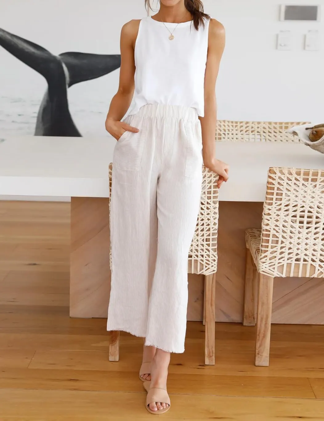 IDEALSANXUN Womens Linen Crop Tank Tops Cute Summer Sleeveless Cropped Cotton Linen Tops