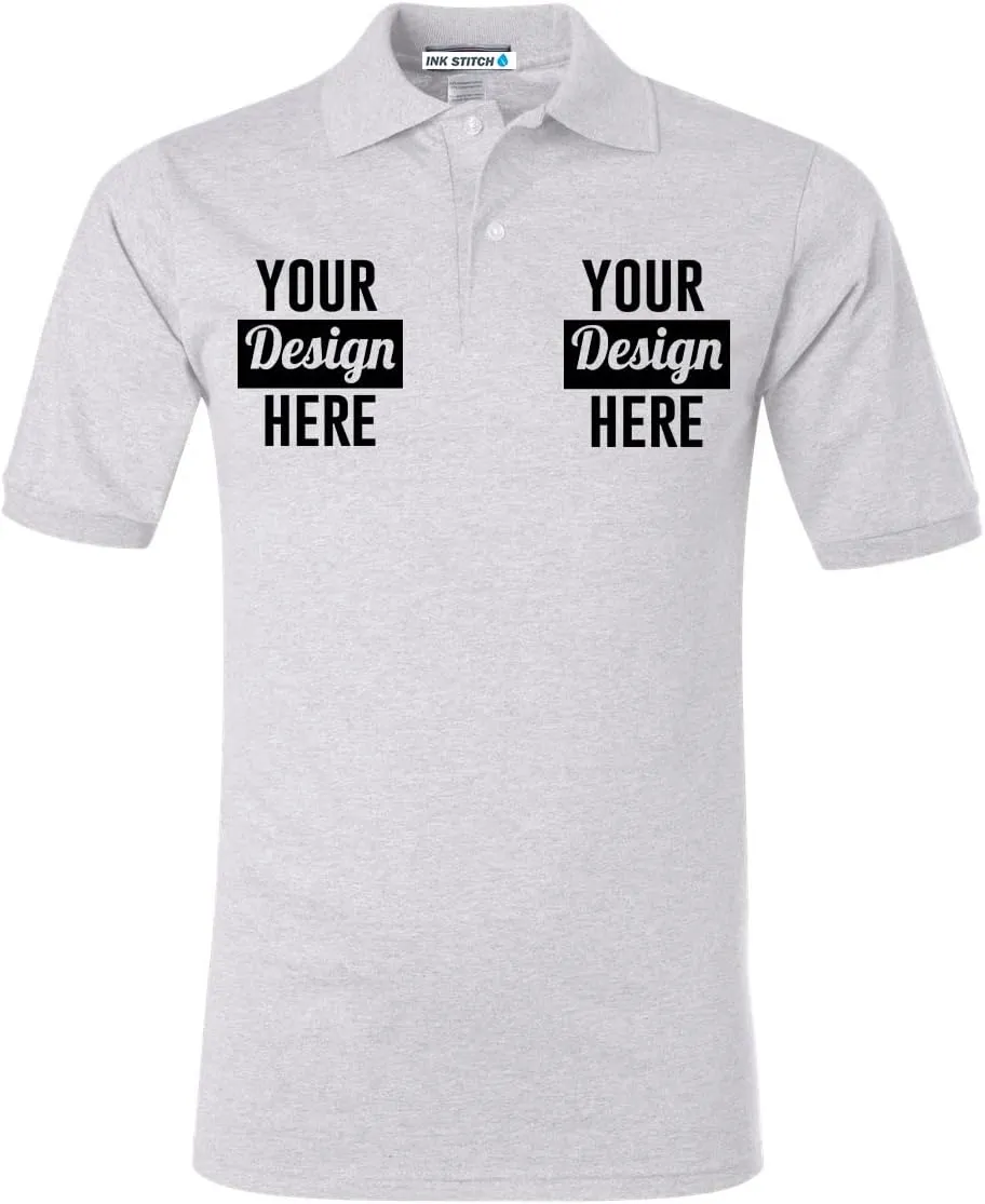 INK STITCH Men 437msr Custom Stitching Embroidery Logo Texts SpotShield Polo Shirts