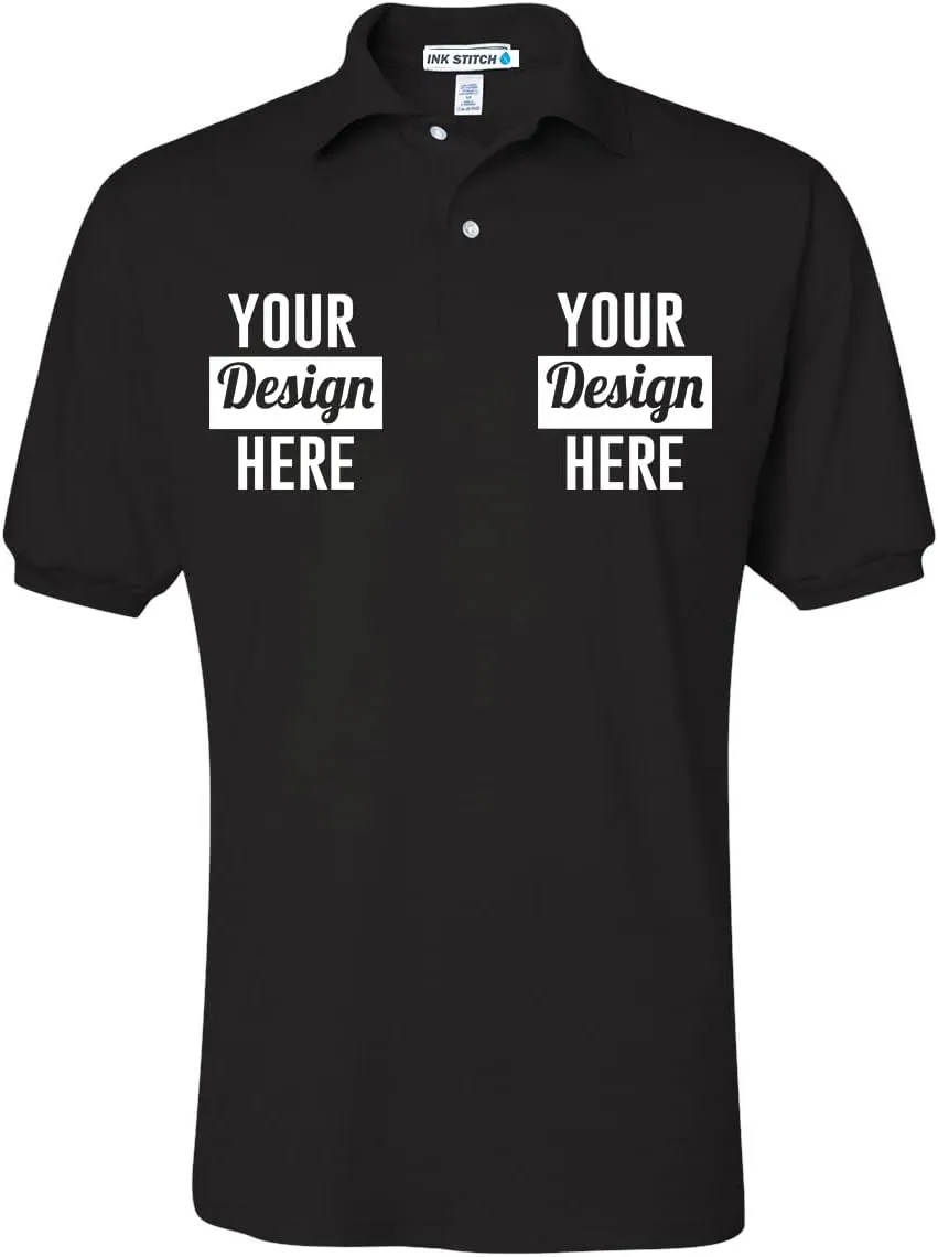 INK STITCH Men 437msr Custom Stitching Embroidery Logo Texts SpotShield Polo Shirts