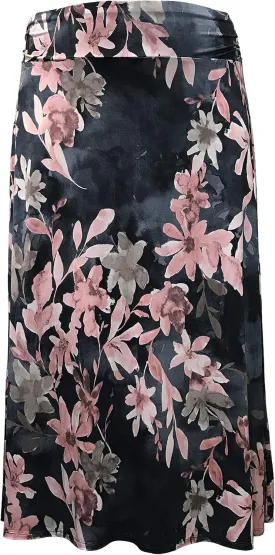 LEEBE Women and Plus Size Rushed Waist A-Line Casual Maxi Skirt (Small-5X)