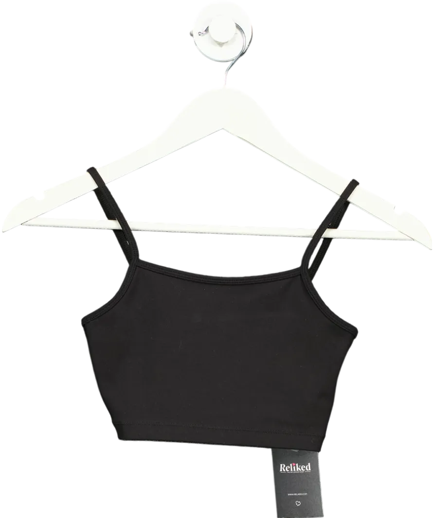 Monki Black Cropped Cami UK XS