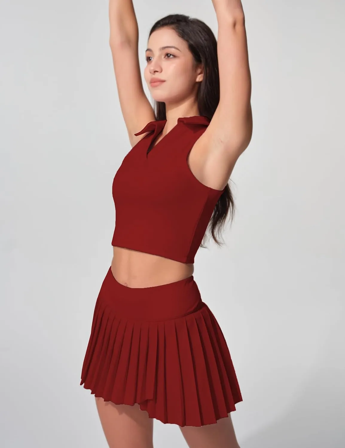 Womens Golf Shirt Sleeveless Polo Collared Tennis Shirts for Women Athletic Workout Cropped Tank Tops