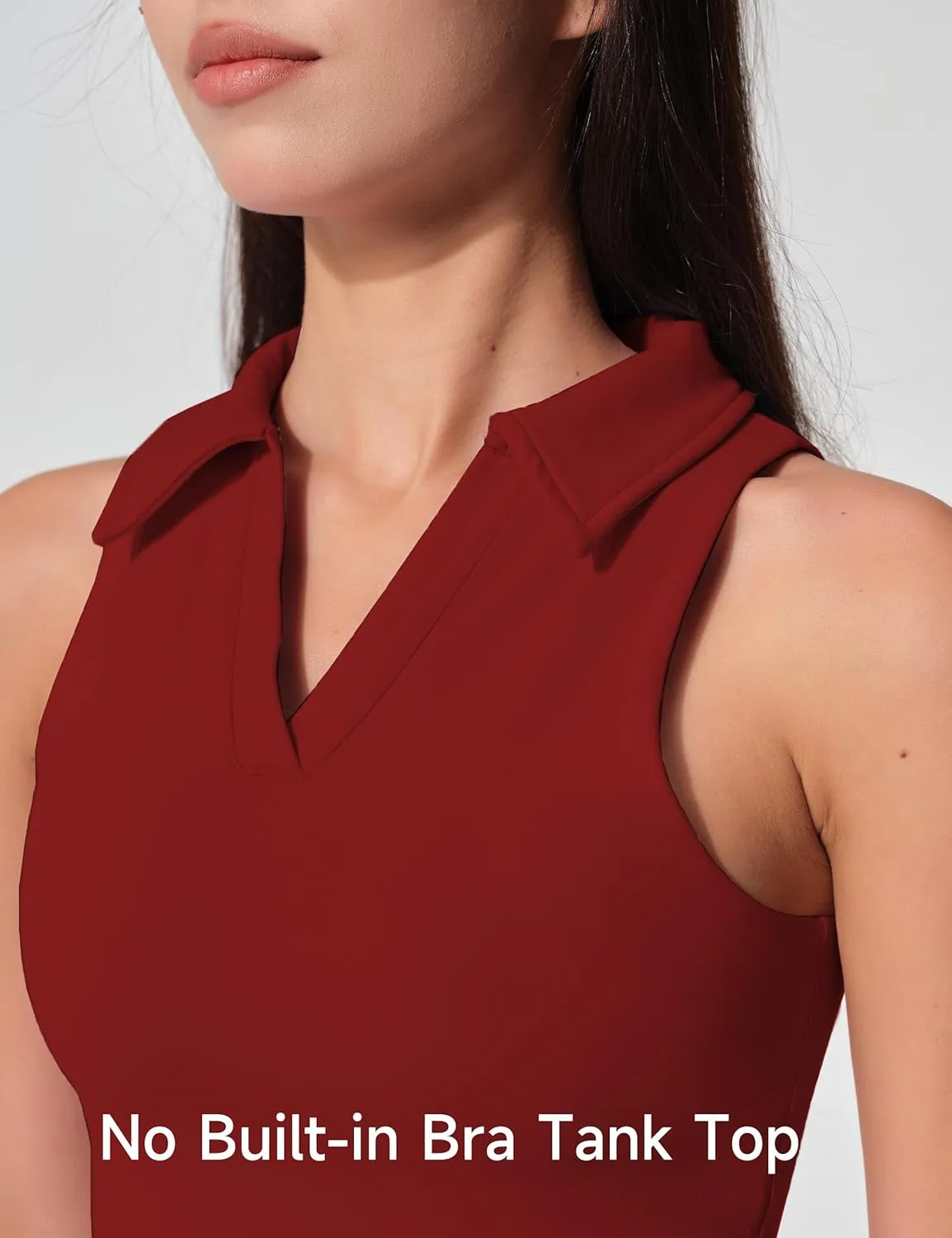 Womens Golf Shirt Sleeveless Polo Collared Tennis Shirts for Women Athletic Workout Cropped Tank Tops
