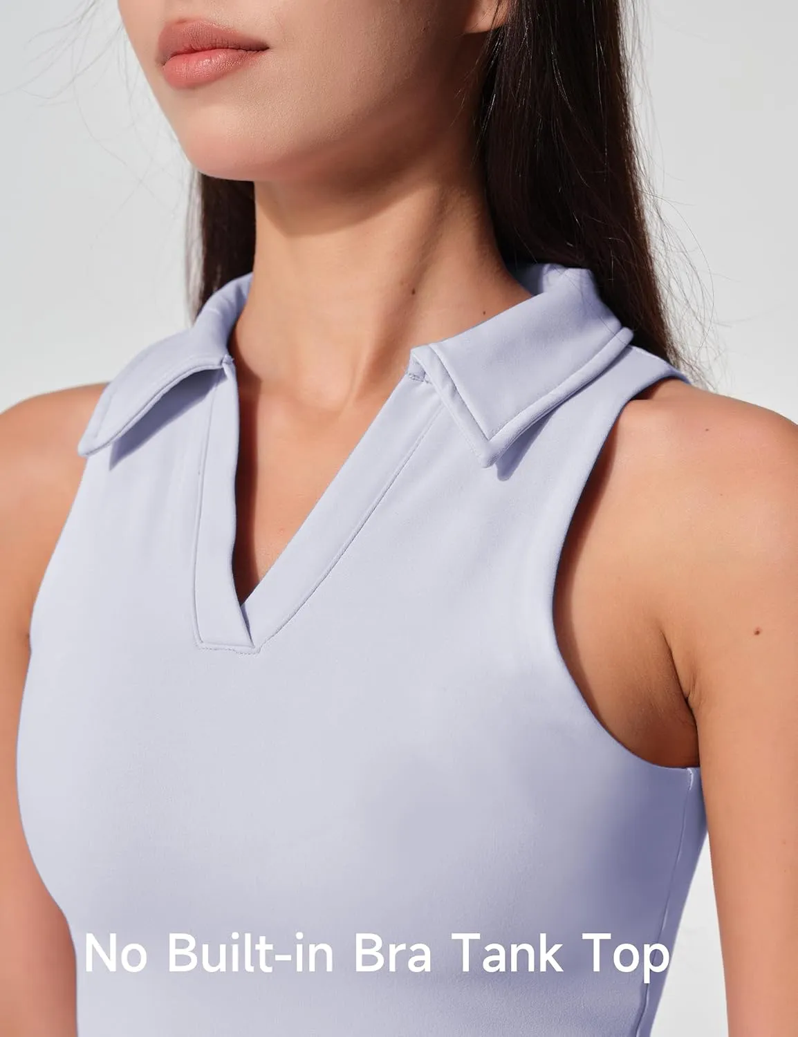 Womens Golf Shirt Sleeveless Polo Collared Tennis Shirts for Women Athletic Workout Cropped Tank Tops