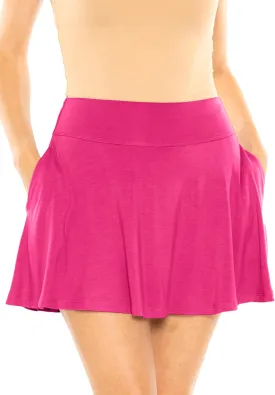 Women's High Waist Skater Skirt with Built in Shorts with and Without Pockets| Small-3X