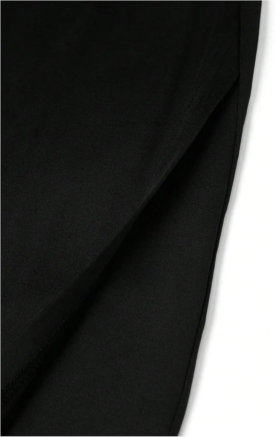 Women's Plus Size Ruched Wrap Bodycon Midi Skirts Elegant Asymmetrical Hem Long Skirt with Slit